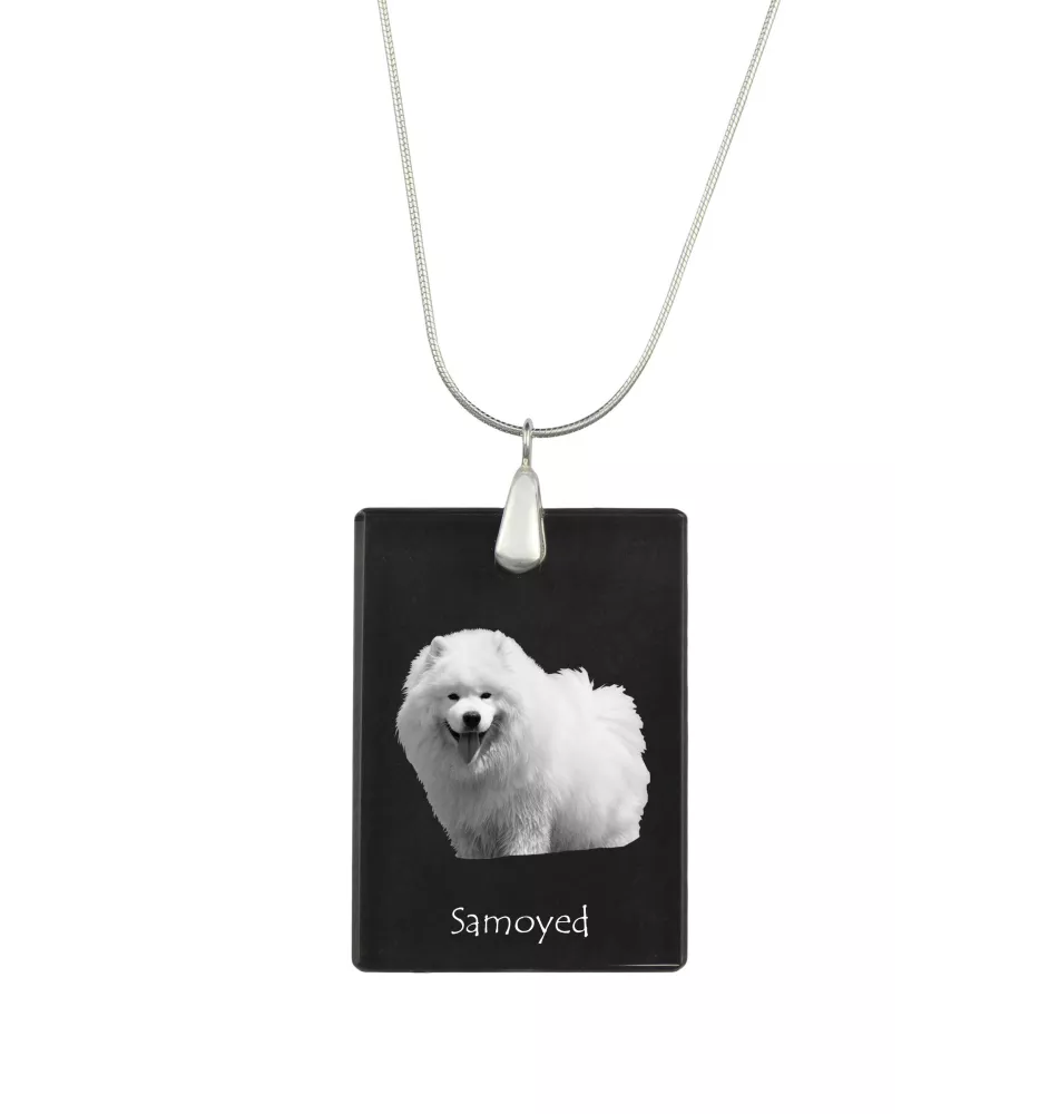 Samoyède - Pendentif en cristal avec chien, collier en argent avec photo, pendentif personnalisé par la marque Art-Dog