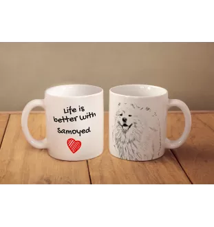 Samojed kubek z psem life is better Art-Dog