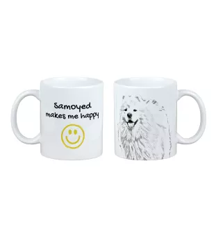 Samoyed, Bjelkier, Samoiedskaya Sobaka - cup with a dog, cheerful cup for a dog lover, personalized gift from the Art-Dog brand