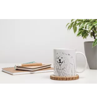 Samoyed, Bjelkier, Samoiedskaya Sobaka - cup with a dog, cheerful cup for a dog lover, personalized gift from the Art-Dog brand