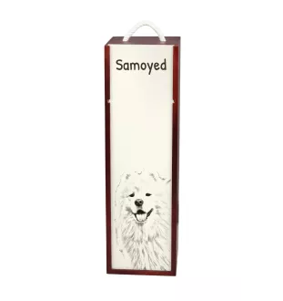 Samoyed, Bjelkier, Samoiedskaya Sobaka - wine box with a dog, alcohol box with graphics, personalized gift box from the Art-Dog brand