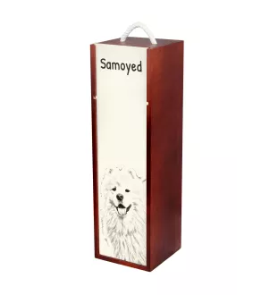 Samojede, Samoyed, Samojedenhund, Samojedenspitz - Weinbox mit Hund, Alkoholbox mit Grafik, personalisierte Geschenkbox der Marke Art-Dog