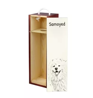 Samoyède - boîte à vin avec chien, boîte à alcool avec graphisme, boîte cadeau personnalisée de la marque Art-Dog