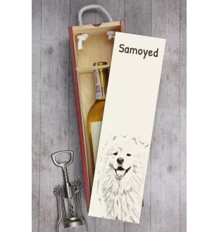 Samojede, Samoyed, Samojedenhund, Samojedenspitz - Weinbox mit Hund, Alkoholbox mit Grafik, personalisierte Geschenkbox der Marke Art-Dog