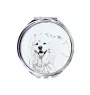 Samoyède - miroir de poche avec chien, miroir personnalisé pour sac à main, miroir compact avec impression de la marque Art-Dog