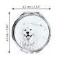 Samojede, Samoyed, Samojedenhund, Samojedenspitz - Taschenspiegel mit Hund, personalisierter Taschenspiegel, kompakter Spiegel mit Art-Dog-Logo