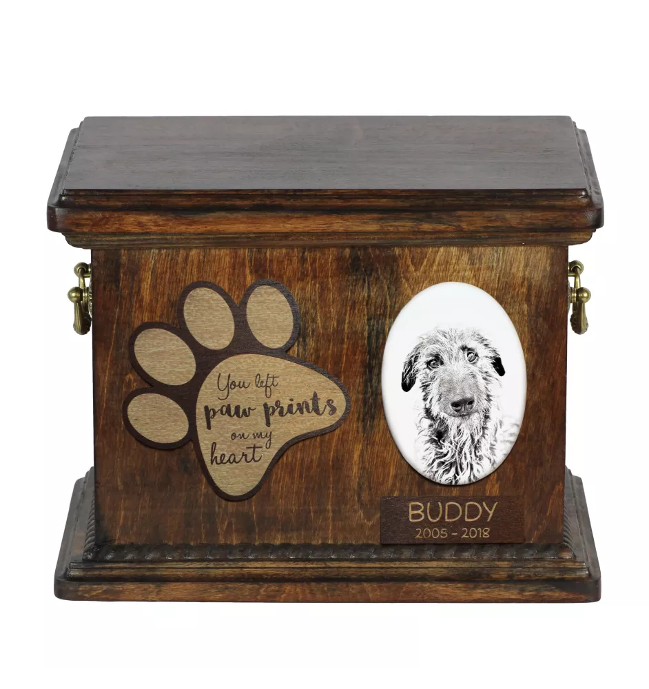 Lévrier écossais - urne pour cendres de chien, urne personnalisée avec photo, urne avec photo de chien de la marque Art-Dog