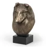 Schottischer Schäferhund - Hundestatue, Büste auf Steinsockel, Skulptur, Trophäe für Hundeausstellung der Marke Art-Dog