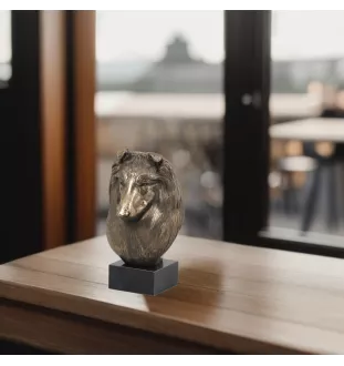 Schottischer Schäferhund - Hundestatue, Büste auf Steinsockel, Skulptur, Trophäe für Hundeausstellung der Marke Art-Dog