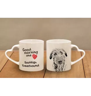 Lévrier écossais - tasse avec chien, une tasse adorable avec une anse en forme de cœur, un cadeau universel de la marque Art-Dog