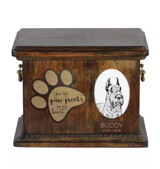 Sznaucer, Schnauzer I urna z płytką ceramiczną Art-Dog