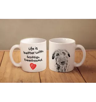 Schottischer Hirschhund - Tasse mit Hund, Tasse mit Bild, personalisiertes Geschenk der Marke Art-Dog