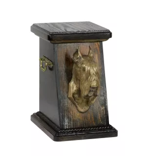 Schnauzer I - urn for dog ashes, elegant urn with a statue, commemorative urn with a bust of a dog by Art-Dog brand