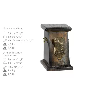 Schnauzer II eine Ascheurne für Hunde, eine elegante Urne mit einer Statue, eine Gedenkurne mit dem Porträt eines Hundes von der Marke Art-Dog