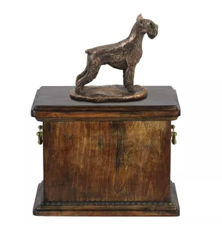 Schnauzer - une urne pour les cendres d'un chien, une urne avec une statuette, une urne élégante de style classique de la marque Art-Dog