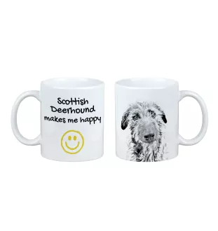 Schottischer Hirschhund - Tasse mit Hund, fröhliche Tasse für Hundeliebhaber, personalisiertes Geschenk der Marke Art-Dog