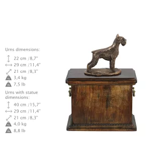 Sznaucer, Schnauzer urna ze statuetką drewniana Art-Dog