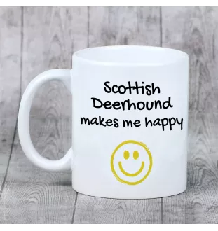 Schottischer Hirschhund - Tasse mit Hund, fröhliche Tasse für Hundeliebhaber, personalisiertes Geschenk der Marke Art-Dog