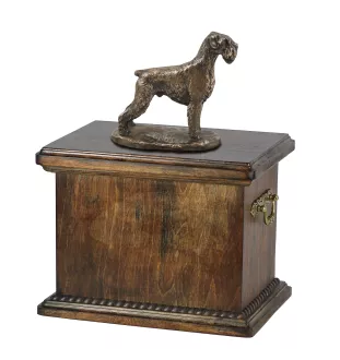 Schnauzer I eine Urne für die Asche des Hundes, eine Urne mit einer Statue, eine elegante Urne im klassischen Stil der Marke Art-Dog