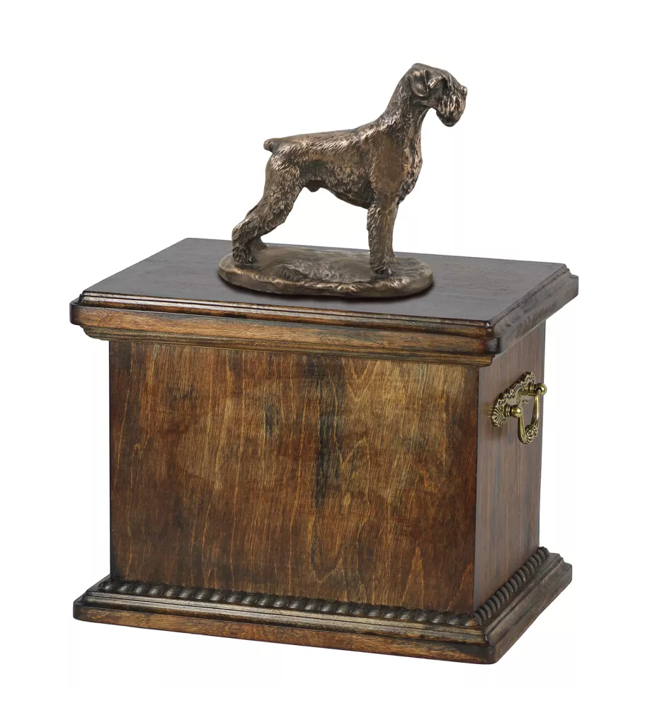 Schnauzer I - urn for the ashes of a dog, urn with a statuette, elegant urn in the classic style of the Art-Dog brand
