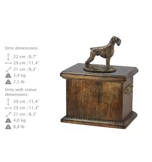 Schnauzer I - urn for the ashes of a dog, urn with a statuette, elegant urn in the classic style of the Art-Dog brand