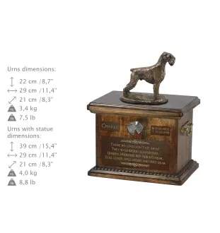 Schnauzer IV - Eine Urne für die Asche eines Hundes, eine Urne mit einer Statue, eine personalisierte Hundeurne von der Marke Art-Dog.