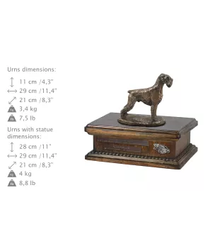Schnauzer III urne in Hundeasche, personalisierte Urne mit Statue, Holzurne mit Hund von Art-Dog