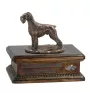 Schnauzer IV - urn for dog ashes, personalized urn with a statue, wooden urn with a dog by Art-Dog brand