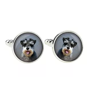 Schnauzer - boutons de manchette, décoration de chemise, pendentif de chemise de la marque Art-Dog