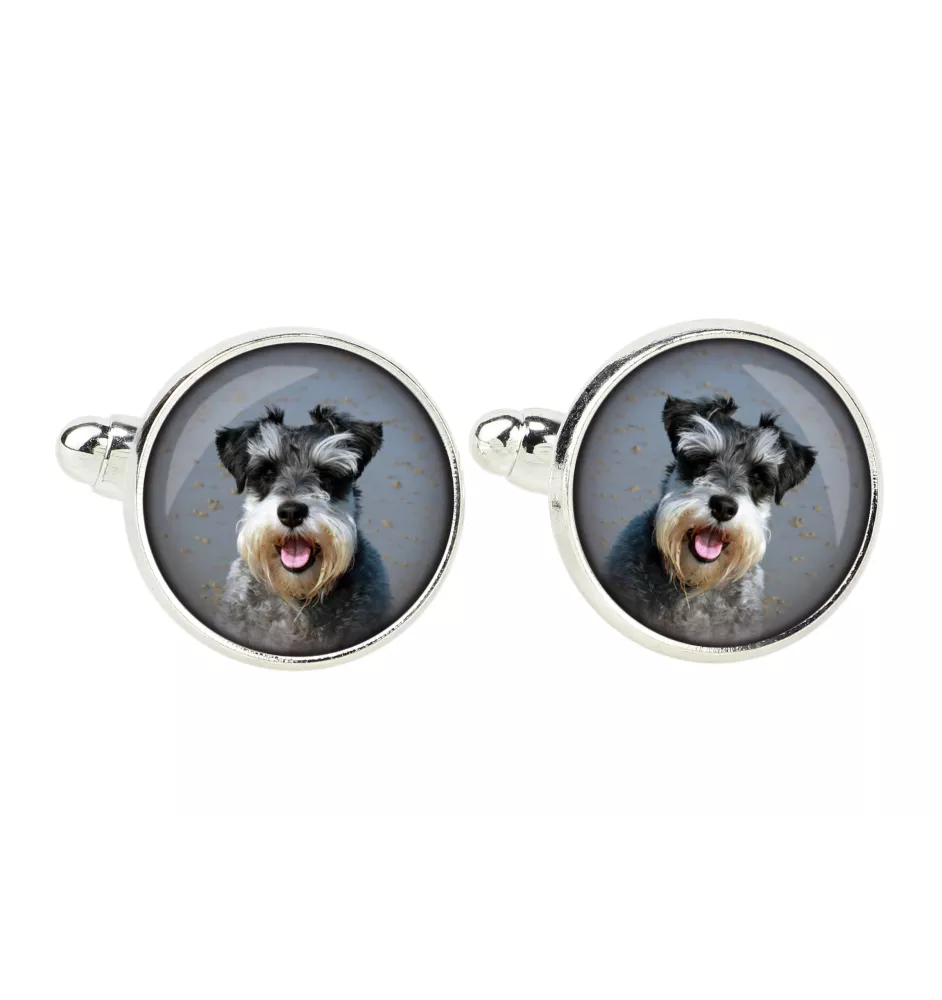 Schnauzer - boutons de manchette, décoration de chemise, pendentif de chemise de la marque Art-Dog