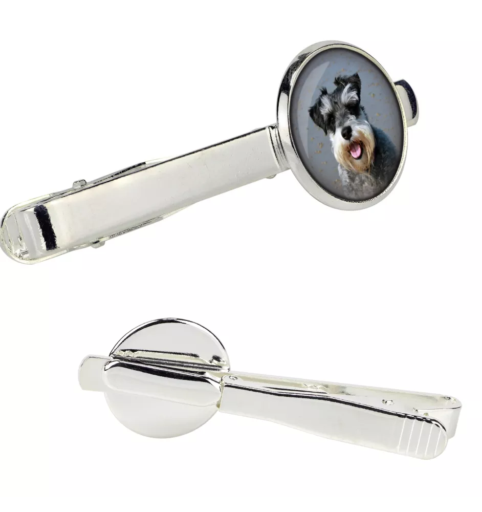 Schnauzer - tie clip in a box, stylish tie, personalized jewelry from the Art-Dog brand