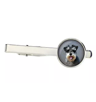 Schnauzer - pince à cravate dans une boîte, cravate élégante, bijoux personnalisés de la marque Art-Dog