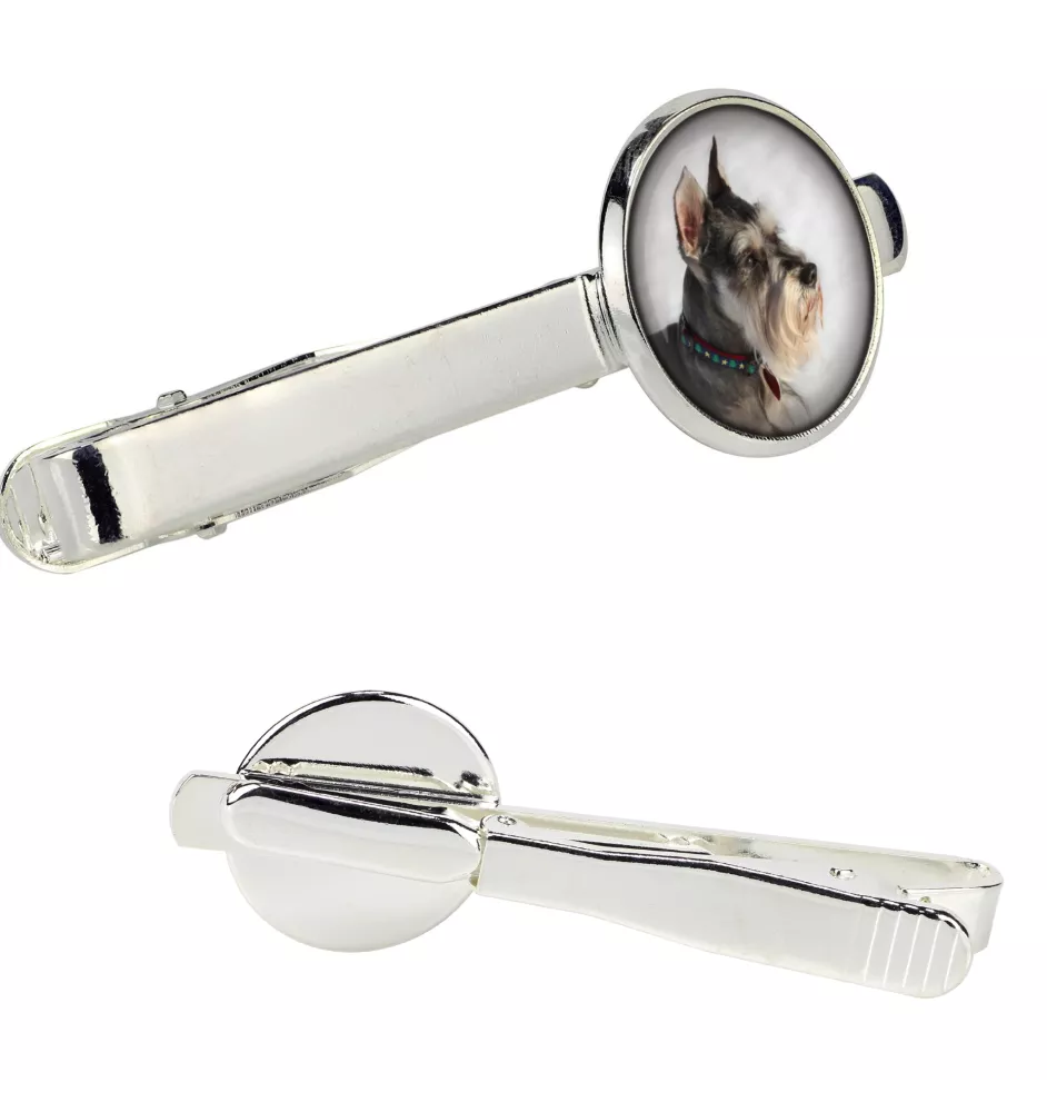 Sznaucer, Schnauzer I spinka do krawata w pudełku ze zdjęciem Art-Dog