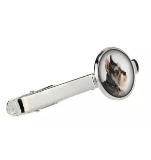 Schnauzer I - pince à cravate dans une boîte, cravate élégante, bijoux personnalisés de la marque Art-Dog