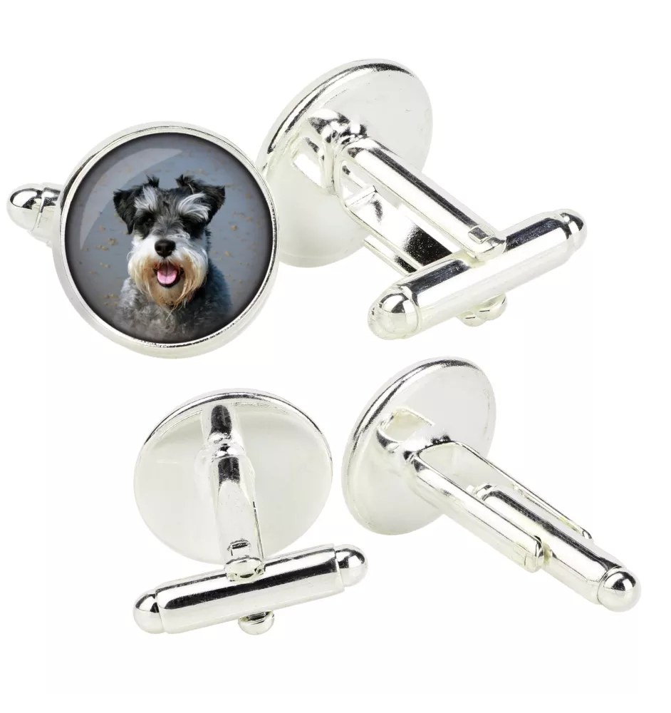 Schnauzer - Manschettenknöpfe in einer Schachtel, handgefertigter Schmuck, Produkt der Marke Art-Dog