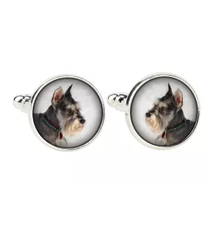 Schnauzer I - Manschettenknöpfe in einer Schachtel, handgefertigter Schmuck, Produkt der Marke Art-Dog