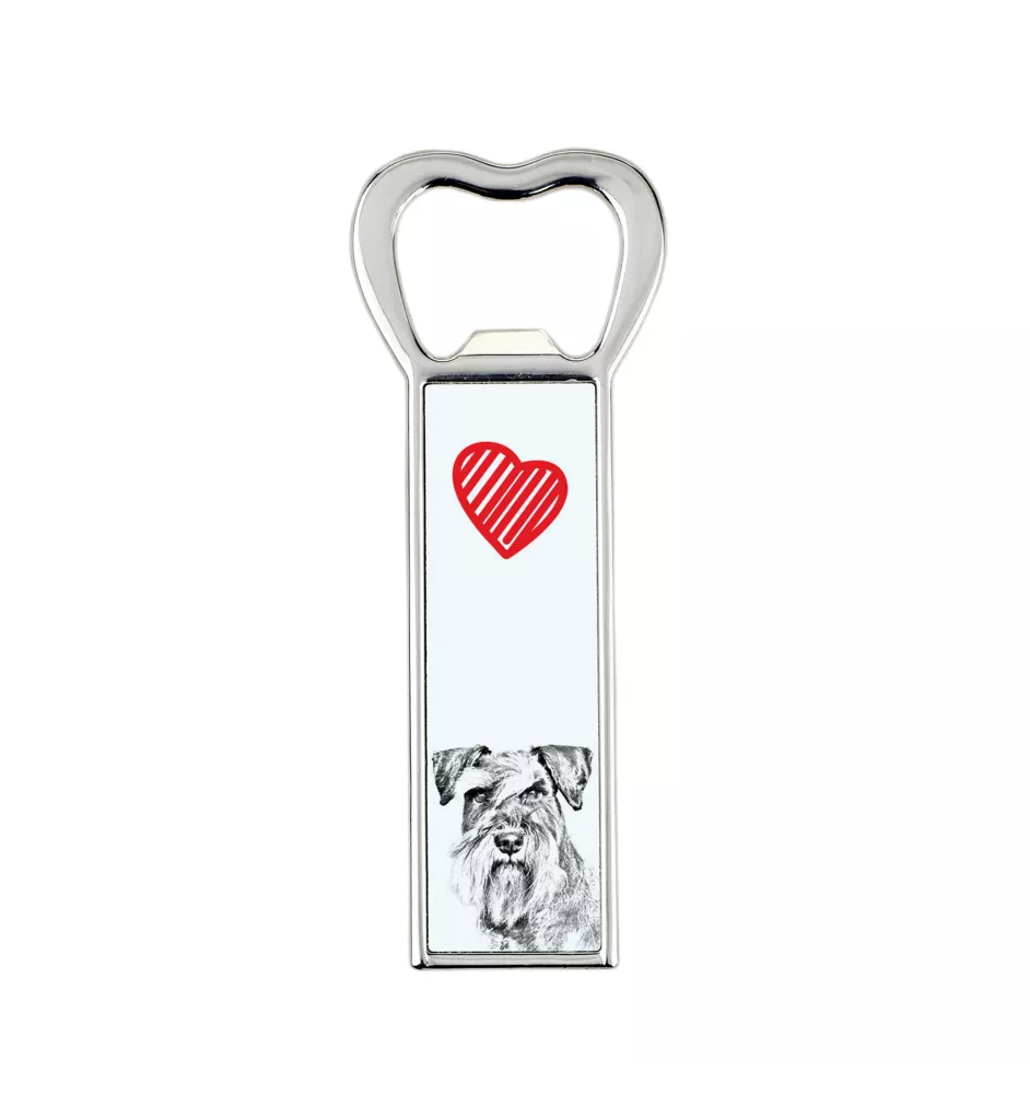 Schnauzer - bottle opener with a dog, personalized fridge opener, unique gift for a man by Art-Dog brand