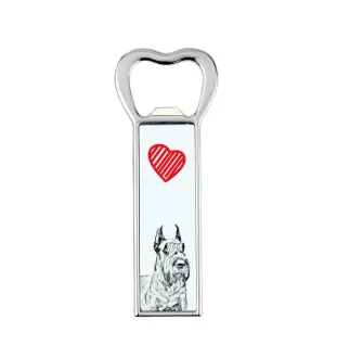 Schnauzer I - bottle opener with a dog, personalized fridge opener, unique gift for a man by Art-Dog brand