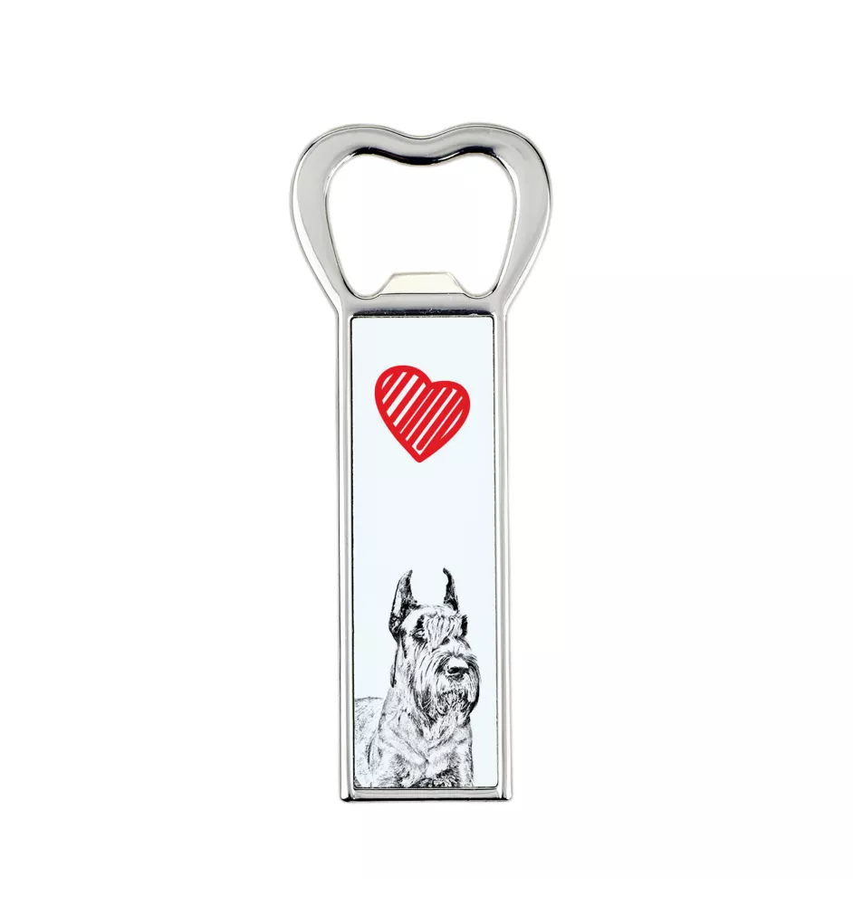 Schnauzer I - bottle opener with a dog, personalized fridge opener, unique gift for a man by Art-Dog brand