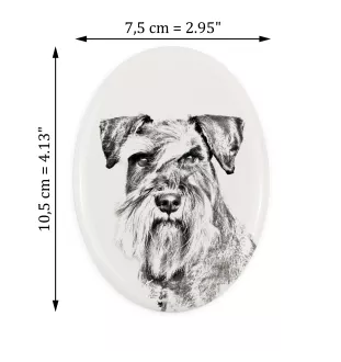 Schnauzer - une plaque commémorative avec une photo de chien, une plaque funéraire avec une impression, une plaque ovale personnalisée de la marque Art-Dog