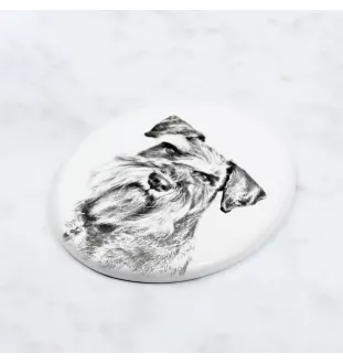 Schnauzer - Gedenktafel mit einem Foto eines Hundes, Grabplatte mit Druck, personalisierte ovale Platte der Marke Art-Dog