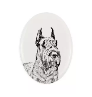 Schnauzer I - une plaque commémorative avec une photo de chien, une plaque funéraire avec une impression, une plaque ovale personnalisée de la marque Art-Dog