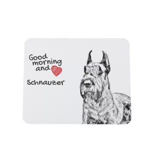Schnauzer I - mouse pad with print, personalized dog-themed mouse pad, unique gadget for an office worker by Art-Dog brand