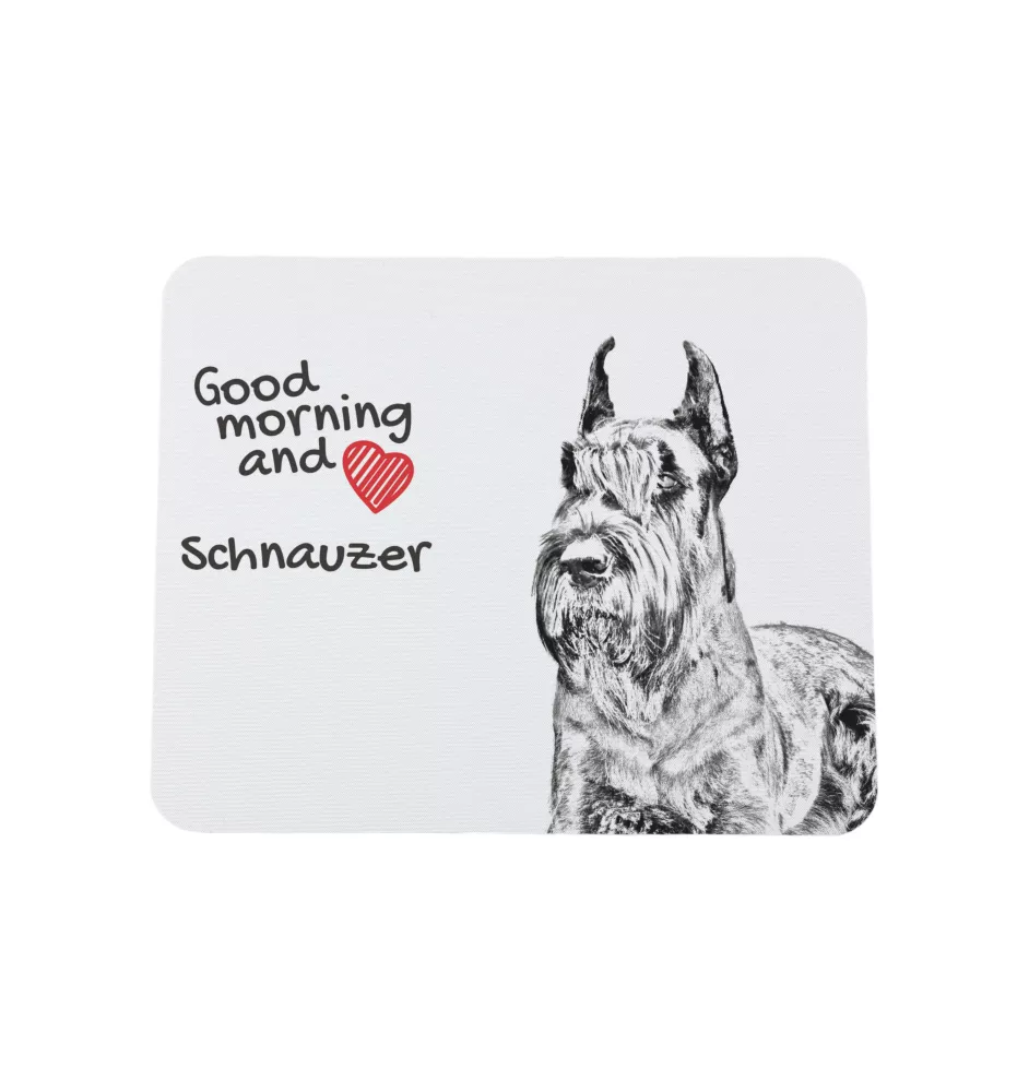 Schnauzer I - Mauspad mit Druck, personalisiertes Mauspad mit Hund, einzigartiges Gadget für Büroangestellte von Art-Dog.