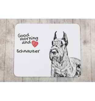 Schnauzer I - mouse pad with print, personalized dog-themed mouse pad, unique gadget for an office worker by Art-Dog brand