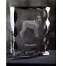 Schnauzer I - Kristall mit einem Hundebild, Glasstatuette mit einem Bild, einzigartiger Bilderrahmen der Marke Art-Dog