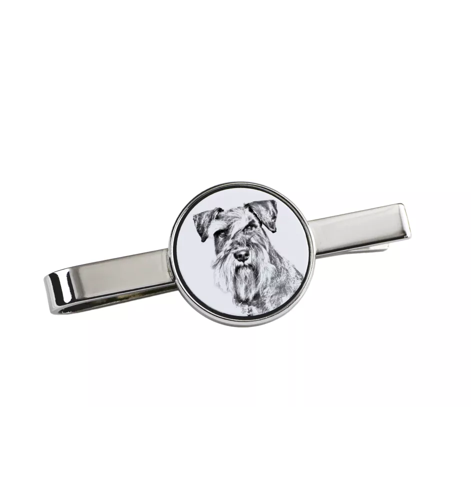 Schnauzer - tie clip with a dog, personalized tie clip, a unique gift for a man from the Art-Dog brand