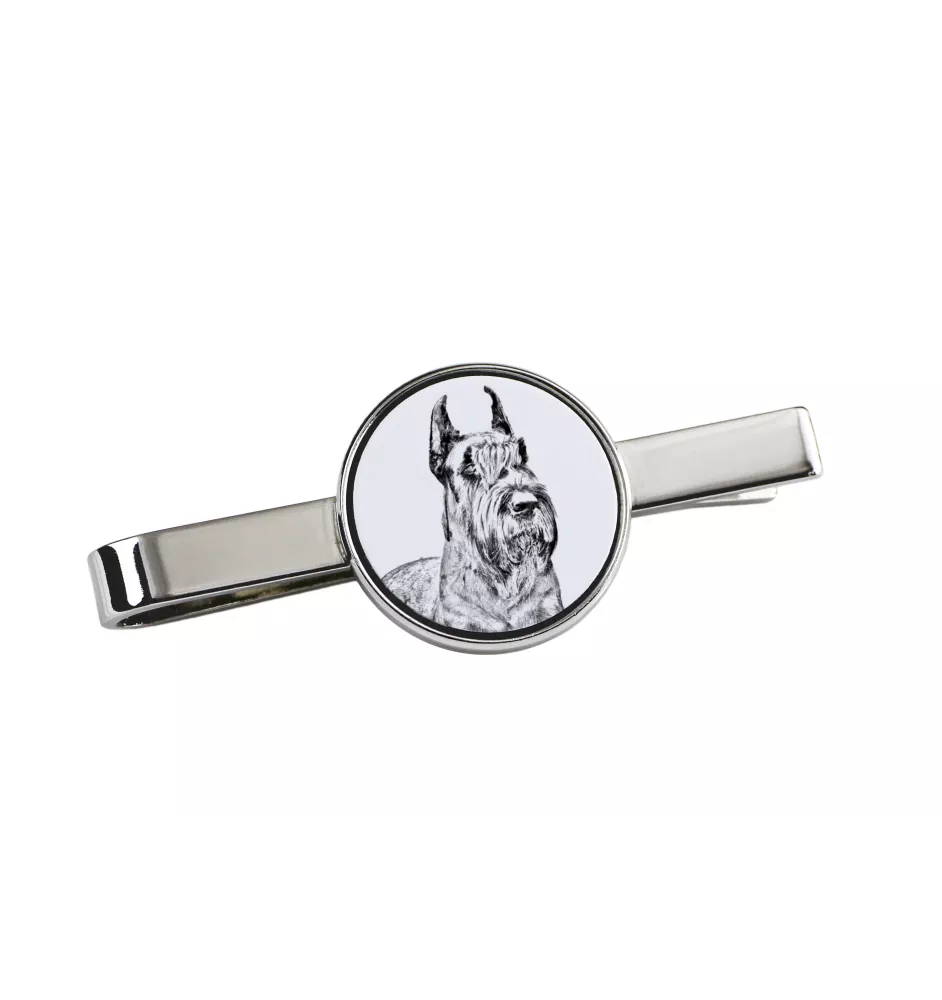 Schnauzer I - tie clip with a dog, personalized tie clip, a unique gift for a man from the Art-Dog brand