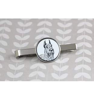 Schnauzer I - Krawattenklammer mit Hund, personalisierter Krawattenclip, einzigartiges Geschenk für Männer von der Marke Art-Dog