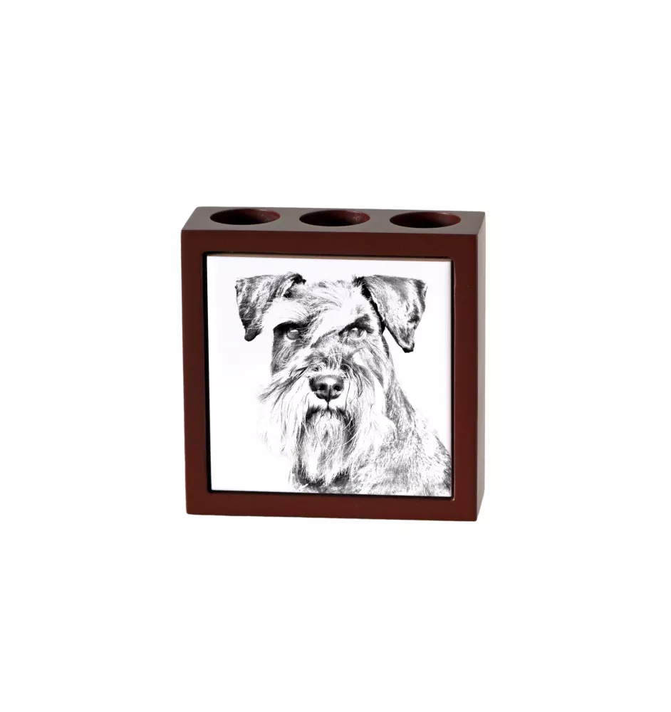 Schnauzer - porte-stylo avec chien, organiseur de bureau avec impression, décoration de bureau personnalisée de la marque Art-Dog